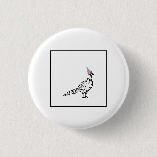 Fasan, Vogelmotiv Button (Vorderseite)
