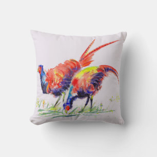 Fasan-Wasserfarbe Kissen
