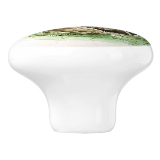 Fasane auf dem Feld Keramikknauf (Seitenansicht)