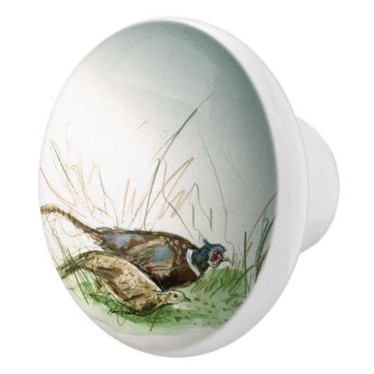 Fasane auf dem Feld Keramikknauf (Rechts)