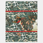 Fasane im Schnee, Pine Tree, Rose, japanisches Blu Fleecedecke (Vorderseite)