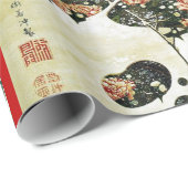 Fasane im Schnee, Pine Tree, Rose, japanisches Blu Geschenkpapier (Rolleneckpunkt)