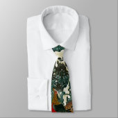 Fasane im Schnee, Pine Tree, Rose, japanisches Blu Krawatte (Gebunden)