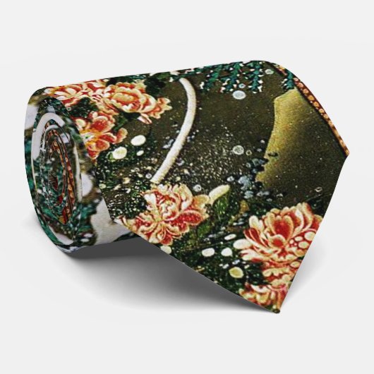 Fasane im Schnee, Pine Tree, Rose, japanisches Blu Krawatte (Gerollt)