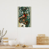 Fasane im Schnee, Pine Tree, Rose, japanisches Blu Poster (Küche)