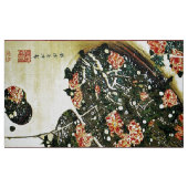 Fasane im Schnee, Pine Tree, Rose, japanisches Blu Stoff (Fat Quarter (45,7 x 55,9 cm))