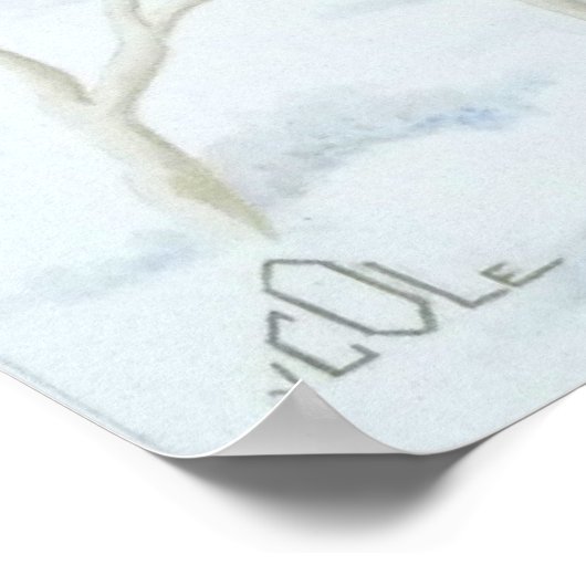 Fasane im Schnee Poster (Ecke)