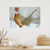 Fasane im Schnee Poster (Küche)