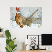 Fasane im Schnee Poster (Heimbüro)
