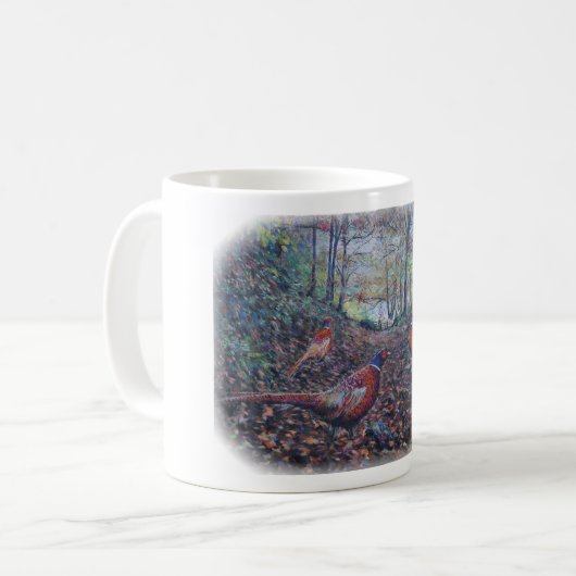 Fasane im Waldland Kaffeetasse (Vorderseite Links)