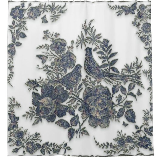 Fasane in Blume Duschvorhang (Vorderseite)