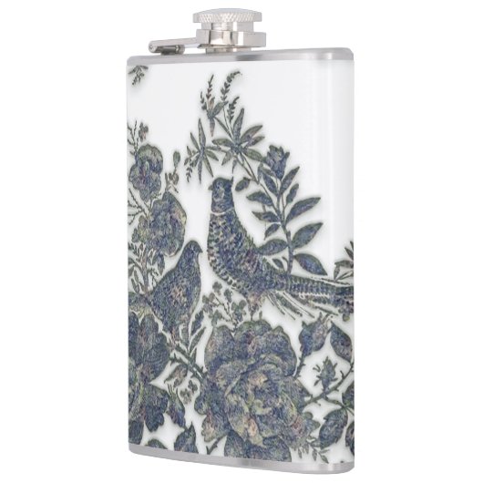 Fasane in Blume Flachmann (Links)