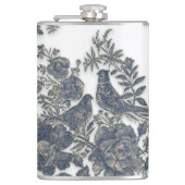 Fasane in Blume Flachmann (Vorderseite)