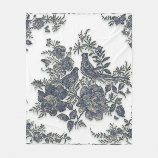 Fasane in Blume Fleecedecke (Vorderseite)