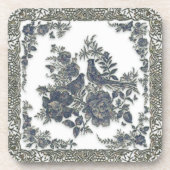 Fasane in Blume Getränkeuntersetzer (Vorderseite)