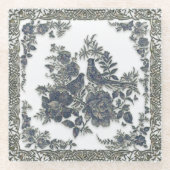 Fasane in Blume Glasuntersetzer (Vorderseite)