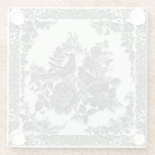 Fasane in Blume Glasuntersetzer (Rückseite)