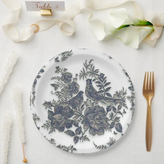 Fasane in Blume Pappteller (Hochzeit)