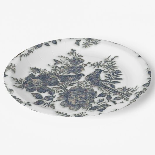 Fasane in Blume Pappteller (Schrägansicht)