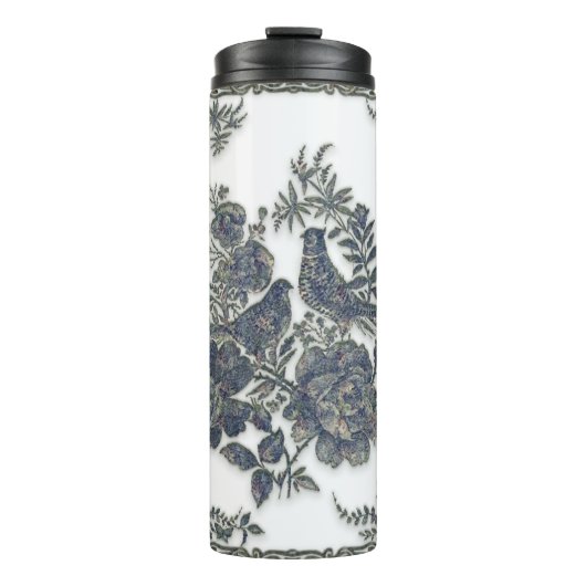 Fasane in Blume Thermosbecher (Vorderseite)