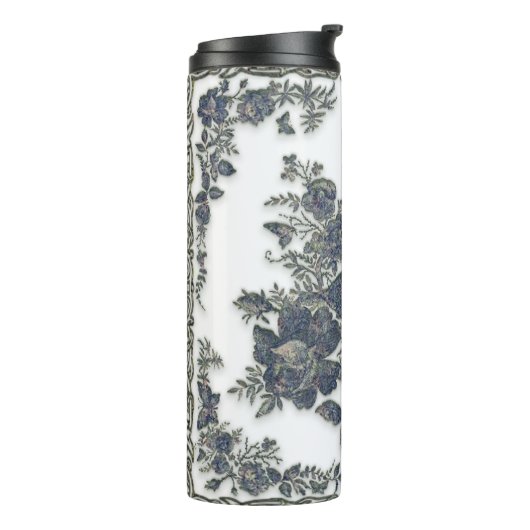 Fasane in Blume Thermosbecher (Nach links gedreht)