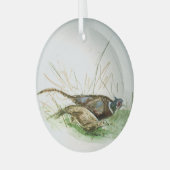 Fasane in der Feldverzierung Ornament Aus Glas (Vorderseite links)