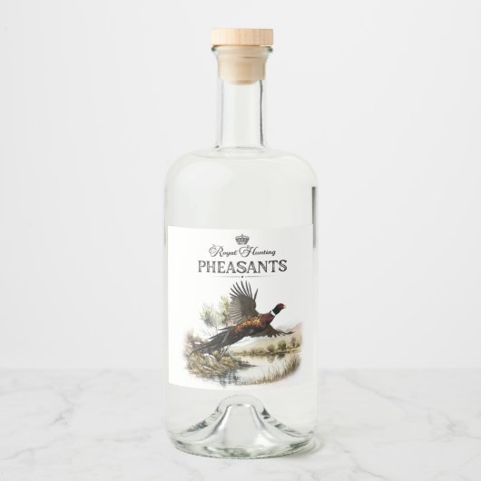 Fasane, königliche Jagd Alkoholflaschenetikett (Vorderseite)