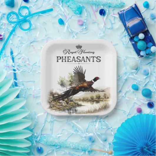 Fasane, königliche Jagd Pappteller (Party)