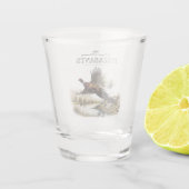 Fasane, königliche Jagd Schnapsglas (Rückseite)