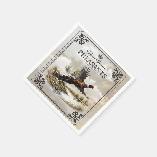 Fasane, königliche Jagd Serviette (Ecke)