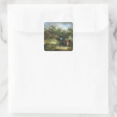 Fasane Schießerei (Öl auf Leinwand) 3 Quadratischer Aufkleber (Tasche)