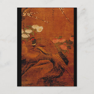 Fasane und Blume Postkarte
