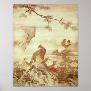 Fasane und Pfingstrosen, von einer Reihe Rollen Poster