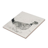 Fasane Vintage Tierfarbe Schwarz Fliese (Seite)