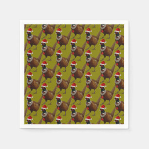 Fasanen-Muster-Weihnachts-Papier-Partyservietten Serviette