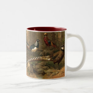 Fasanen Zwei-Ton Keramik-Tasse Zweifarbige Tasse