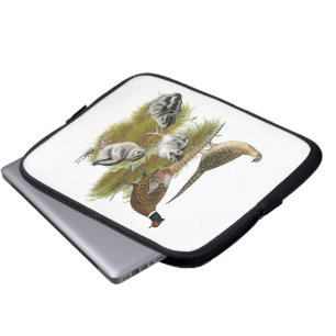 Fasanenfamilie mit Halsband Laptopschutzhülle