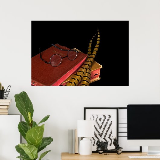 Fasanenfedern in der Bibel Poster (Heimbüro)