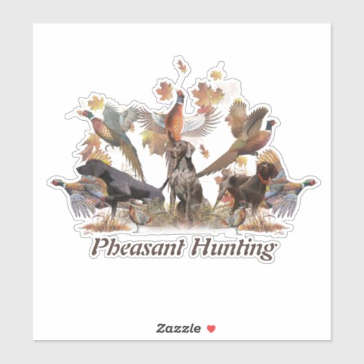 Fasanenjagd Aufkleber (Blatt)