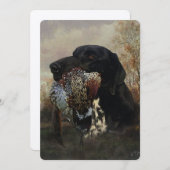 Fasanenjagd mit deutschem Kurzband Einladung (Vorne/Hinten)