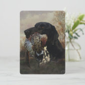 Fasanenjagd mit deutschem Kurzband Einladung (Stehend Vorderseite)