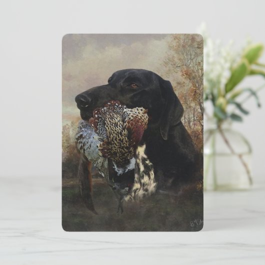 Fasanenjagd mit deutschem Kurzband Einladung (Stehend Vorderseite)