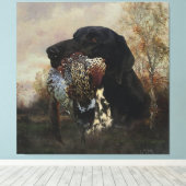 Fasanenjagd mit deutschem Kurzband Leinwanddruck (Insitu (Holzboden))