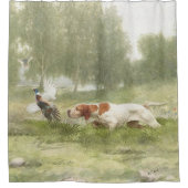Fasanenjagd mit Pointer Duschvorhang (Vorderseite)