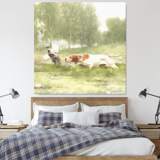 Fasanenjagd mit Pointer Leinwanddruck (Insitu (Schlafzimmer))