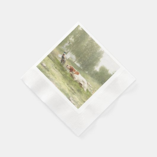 Fasanenjagd mit Pointer Serviette (Ecke)