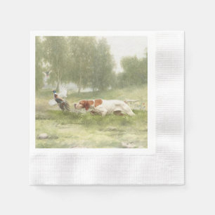 Fasanenjagd mit Pointer Serviette