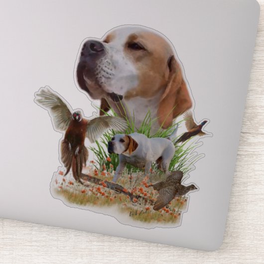 Fasanenjagd mit Zeigern, Kunst Aufkleber (Detail)