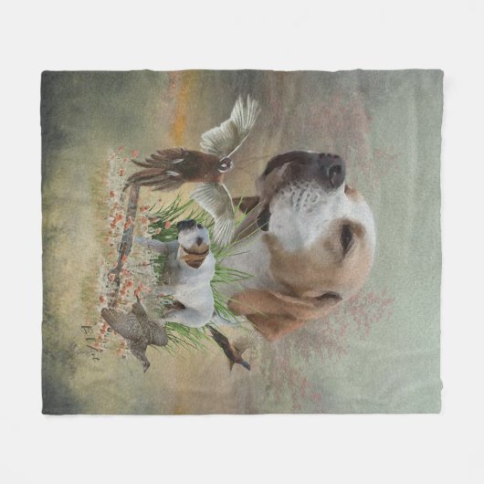 Fasanenjagd mit Zeigern, Kunst Fleecedecke (Vorderseite (Horizontal))