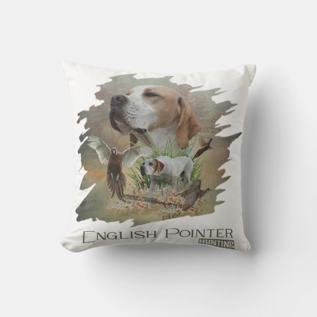Fasanenjagd mit Zeigern, Kunst Kissen (Vorderseite)